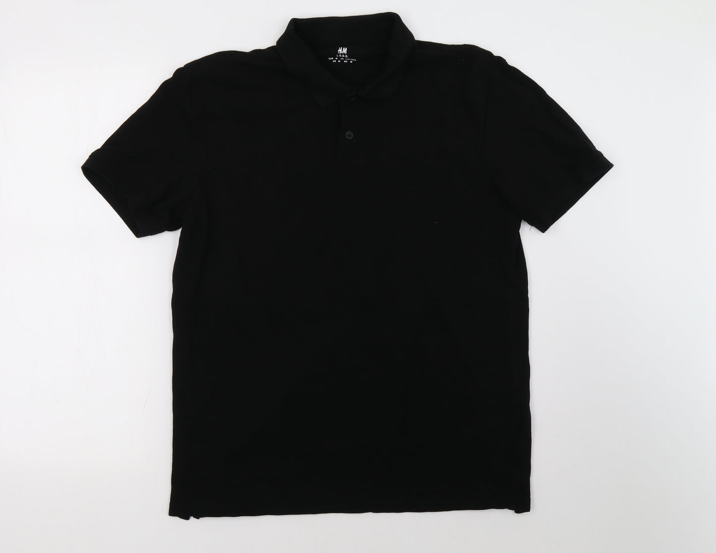 H&M Mens Black    Polo Size M