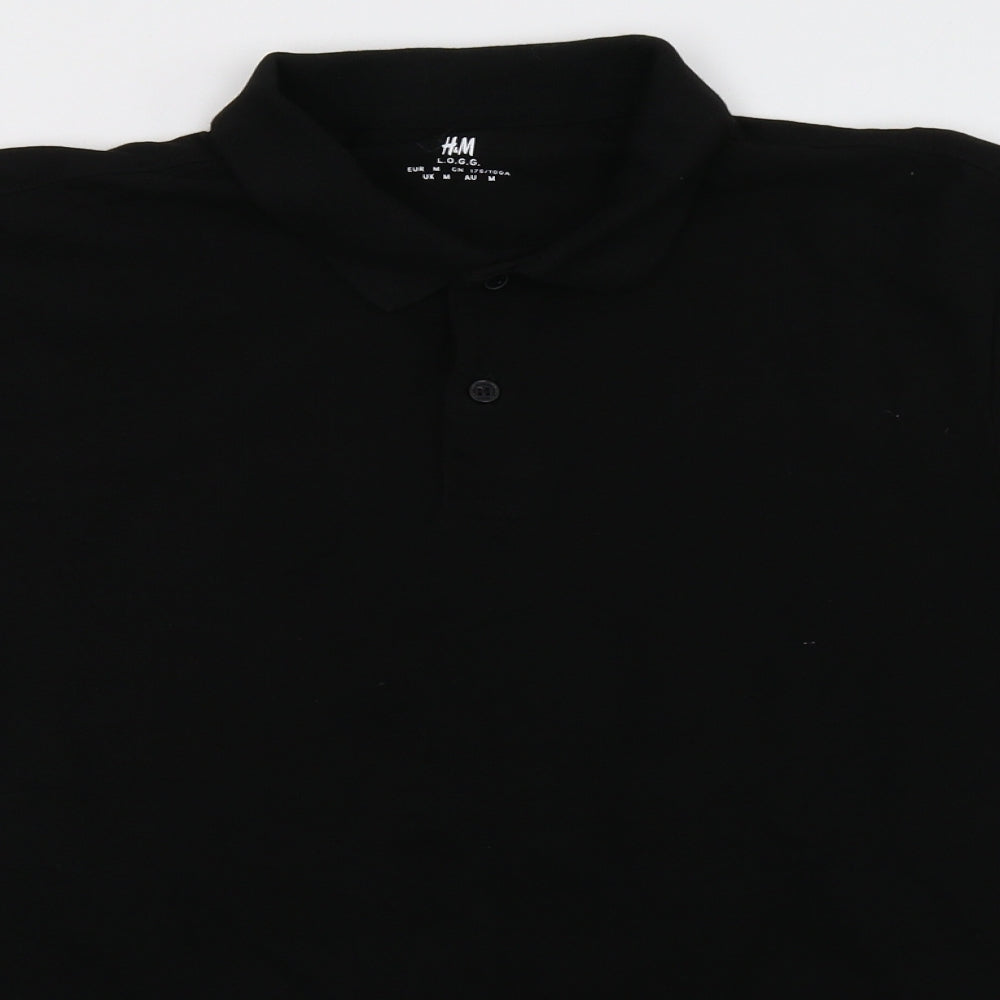 H&M Mens Black    Polo Size M