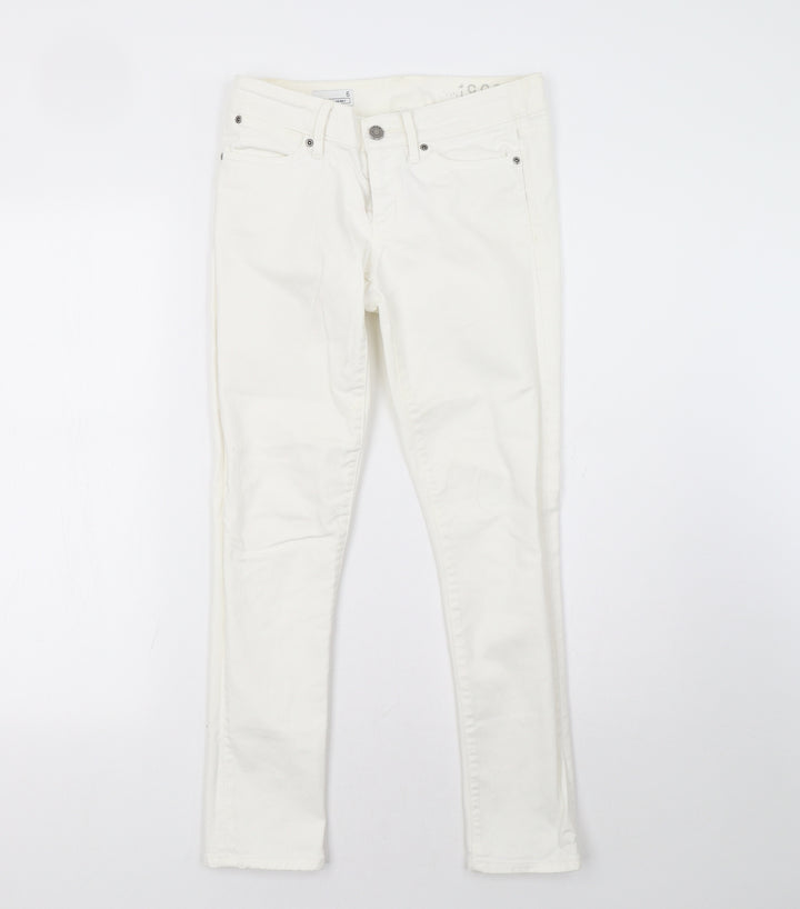 1969 Womens White Denim Straight Jeans Size 6 L27 in