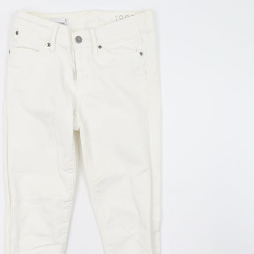 1969 Womens White  Denim Straight Jeans Size 6 L27 in