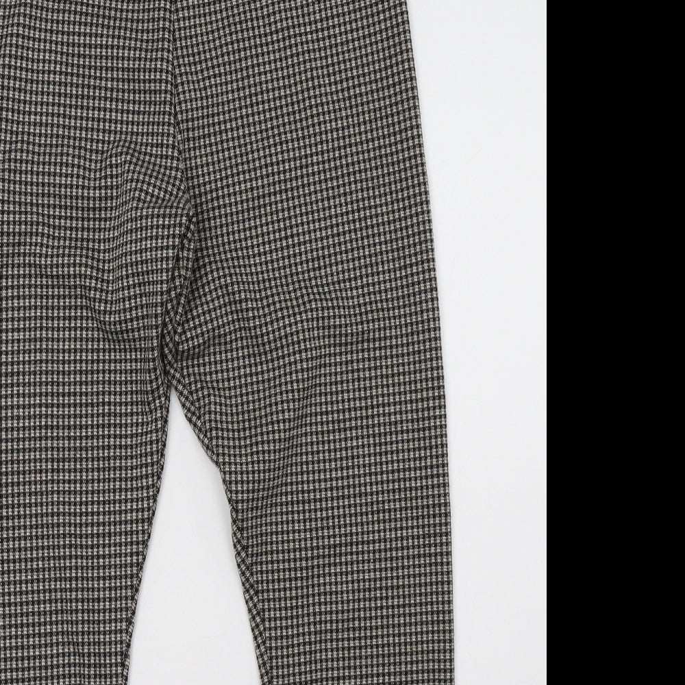Sainsburys Womens Grey Check  Trousers  Size 14 L31 in