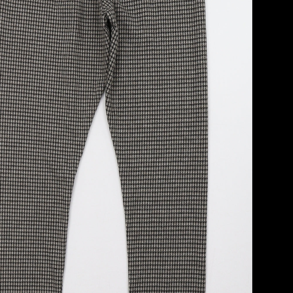Sainsburys Womens Grey Check  Trousers  Size 14 L31 in