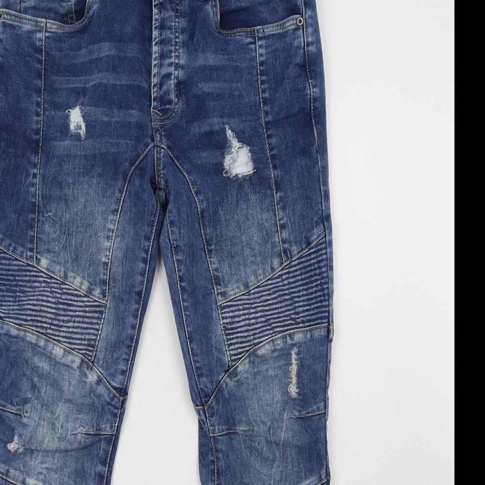 Enzo Mens Blue  Denim Straight Jeans Size 32 L30 in