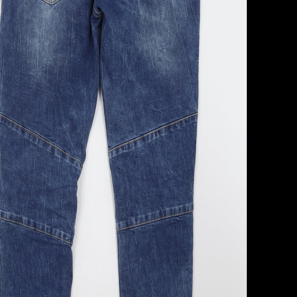 Enzo Mens Blue  Denim Straight Jeans Size 32 L30 in