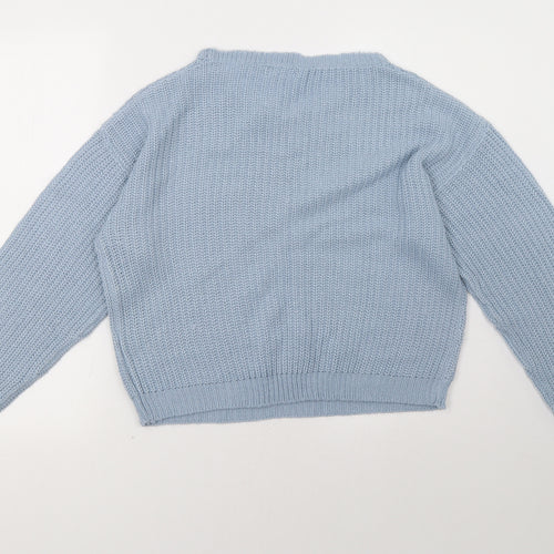 Boohoo Womens Blue   Pullover Sweatshirt Size L