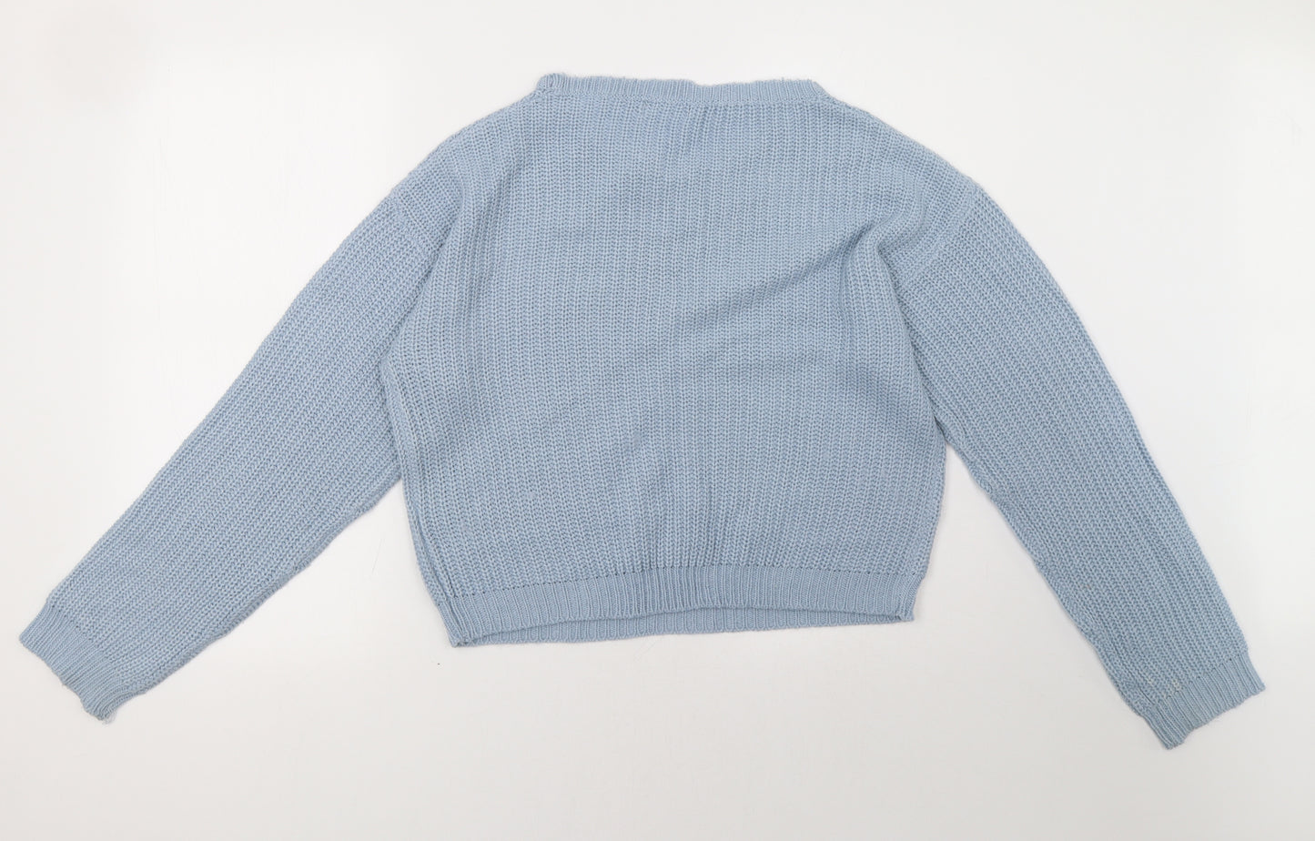 Boohoo Womens Blue   Pullover Sweatshirt Size L