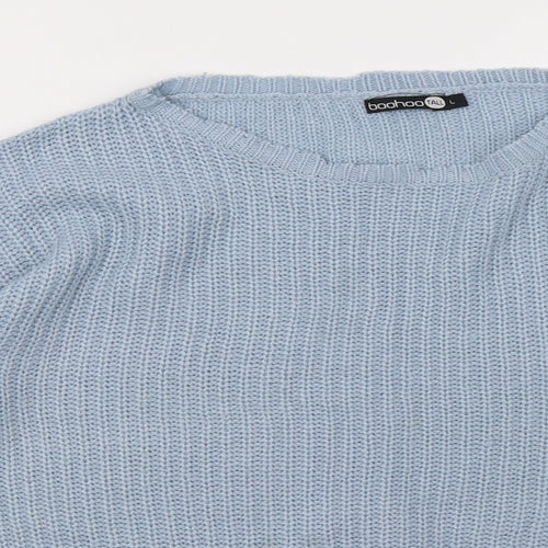 Boohoo Womens Blue   Pullover Sweatshirt Size L