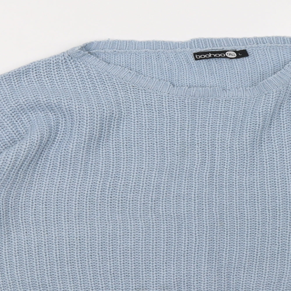 Boohoo Womens Blue   Pullover Sweatshirt Size L