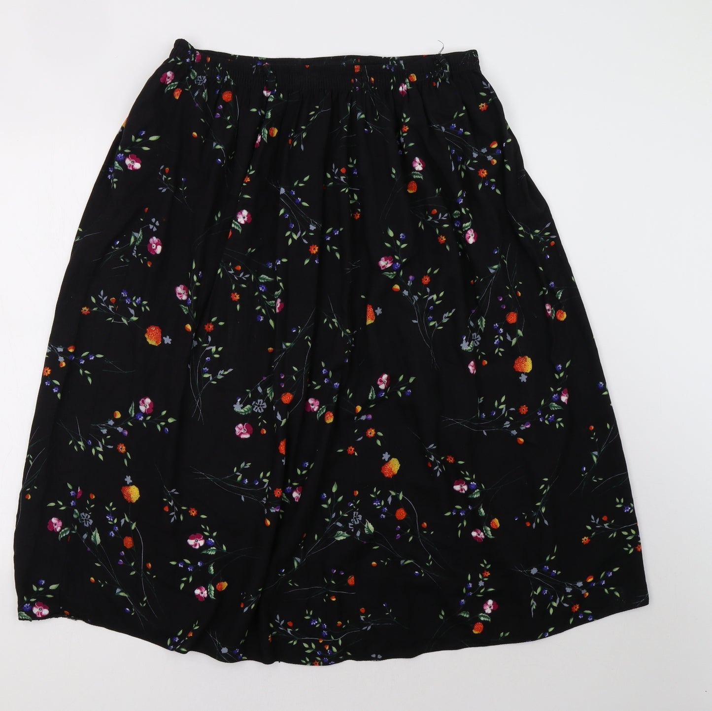 Anna morelle Womens Black Floral  A-Line Skirt Size 18
