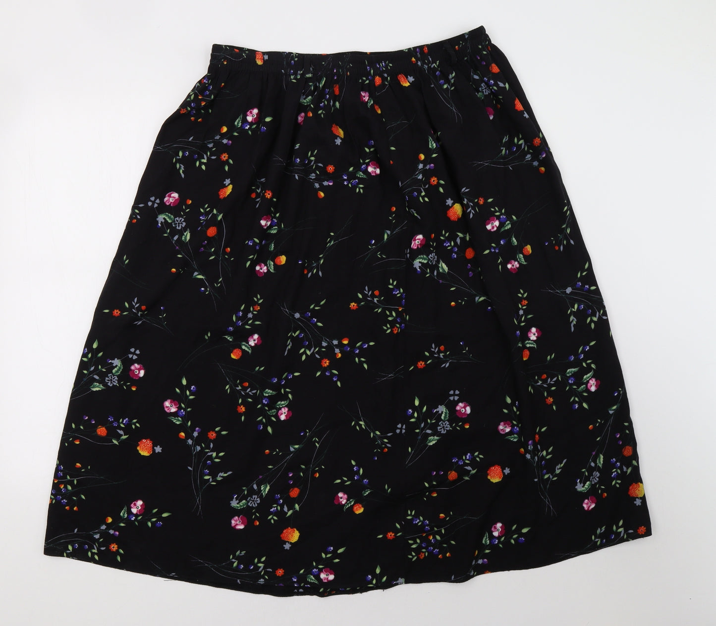 Anna morelle Womens Black Floral  A-Line Skirt Size 18