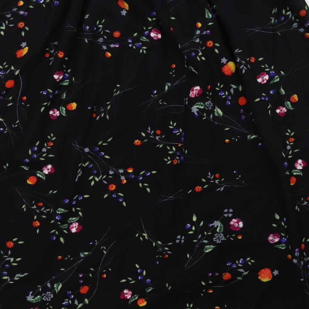 Anna morelle Womens Black Floral  A-Line Skirt Size 18