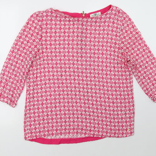 hampton republic Womens Pink Geometric  Basic Blouse Size S