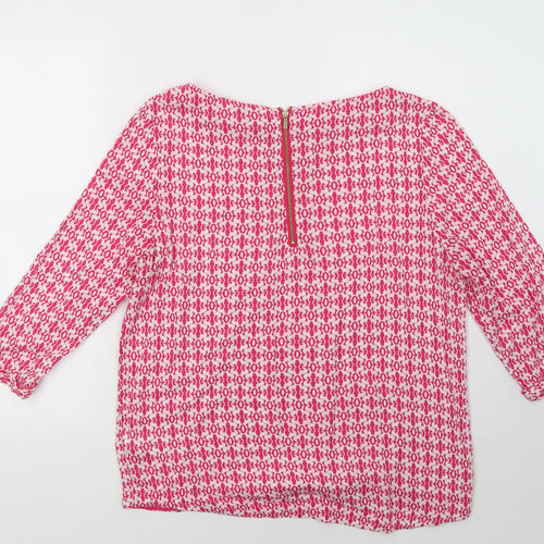 hampton republic Womens Pink Geometric  Basic Blouse Size S