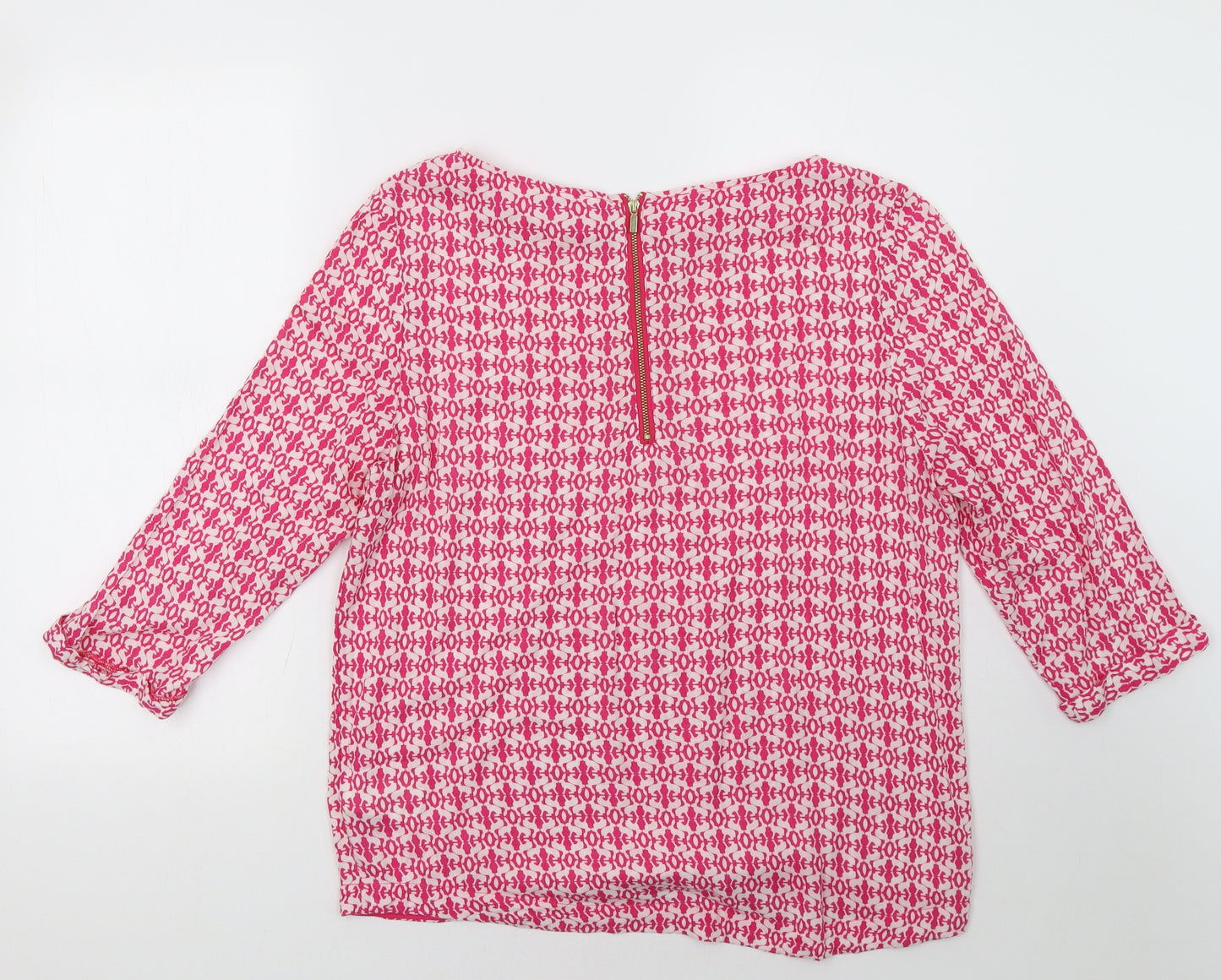 hampton republic Womens Pink Geometric  Basic Blouse Size S