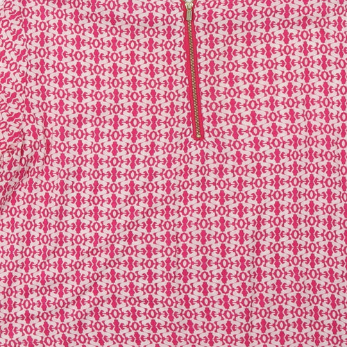 hampton republic Womens Pink Geometric  Basic Blouse Size S