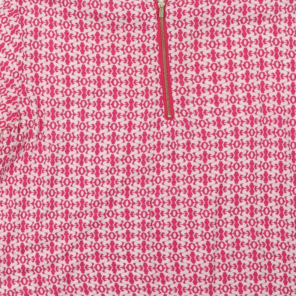 hampton republic Womens Pink Geometric  Basic Blouse Size S