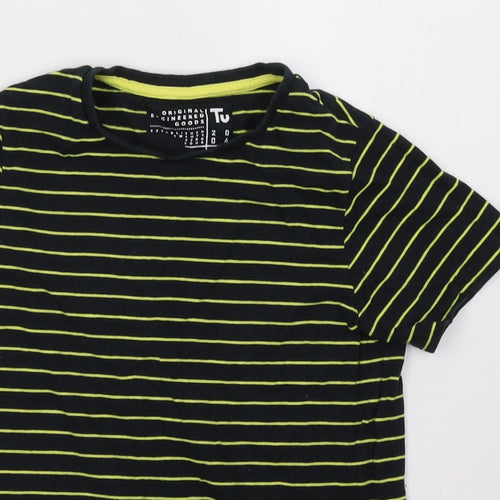 Sainsburys Boys Yellow Striped  Basic T-Shirt Size 10 Years