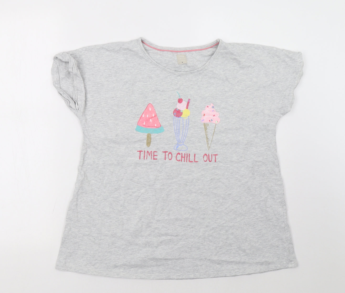 John Lewis Womens Grey    Pyjama Top Size M