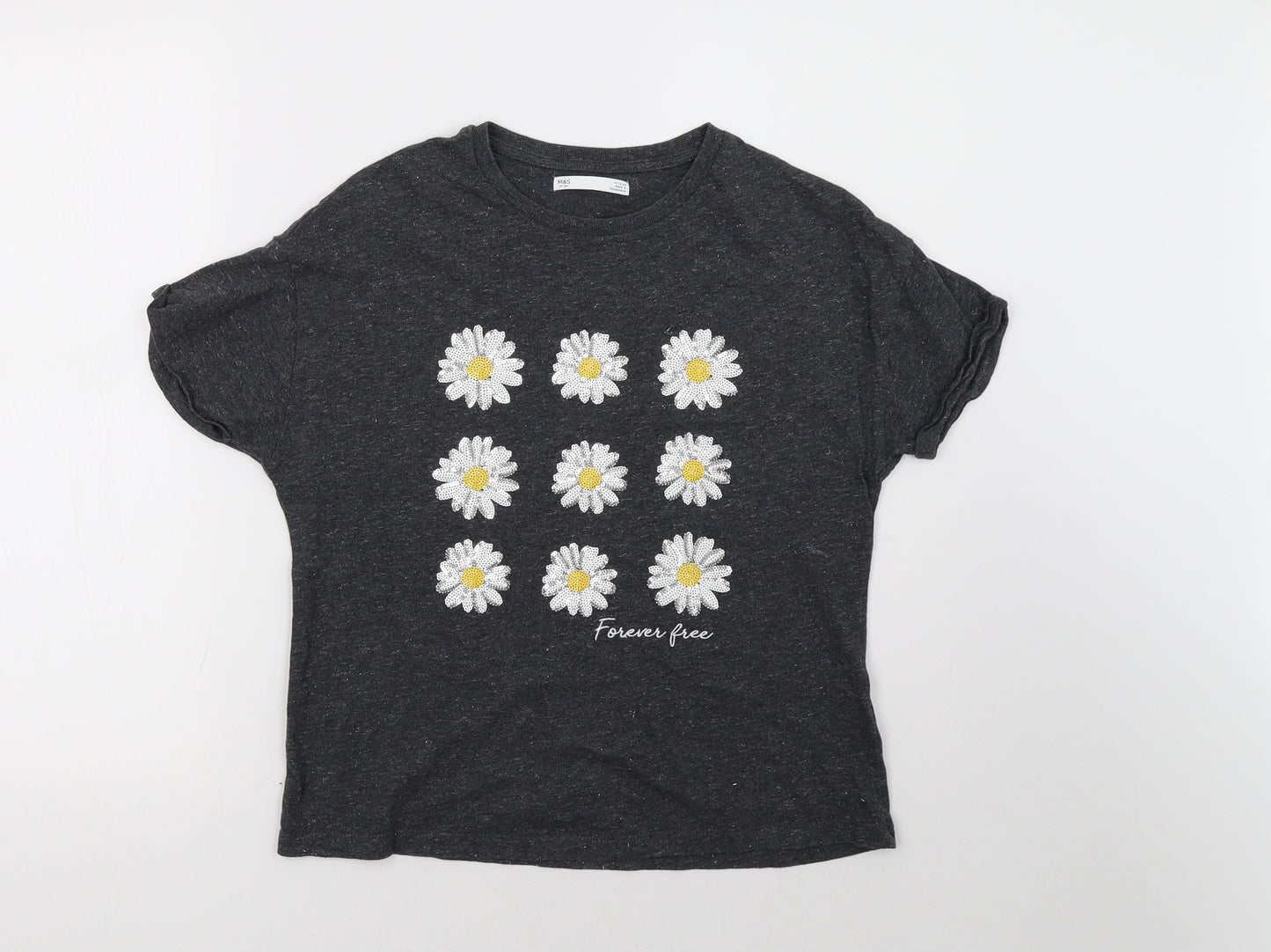 Marks and Spencer Girls Green   Basic T-Shirt Size 13 Years