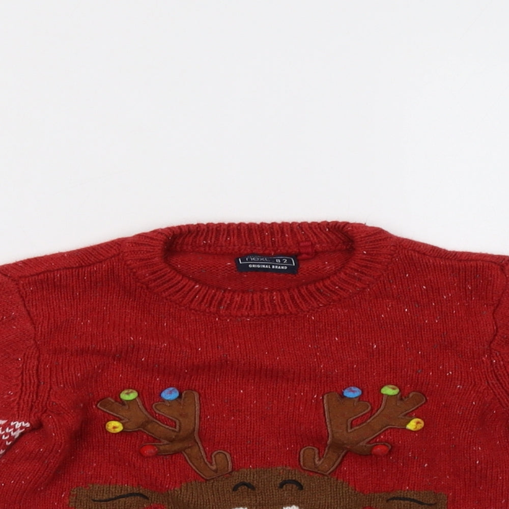 NEXT Boys Red   Pullover Sweatshirt Size 5 Years  - Christmas
