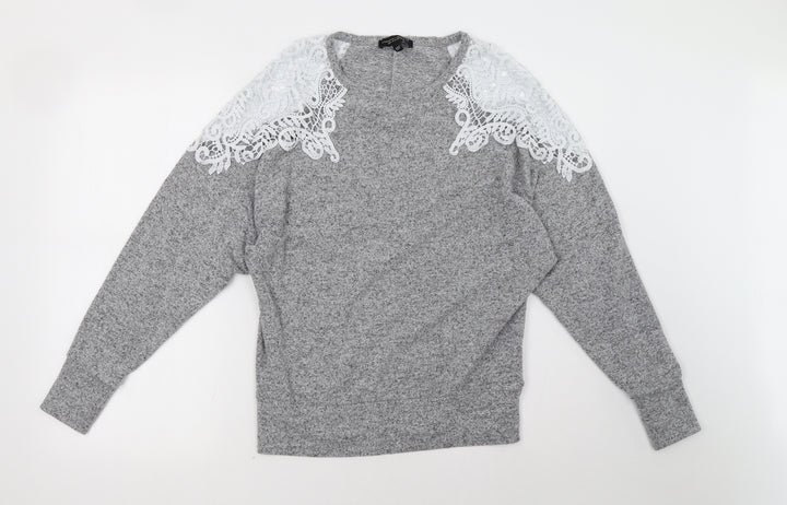 Dorothy Perkins Womens Grey   Pullover Sweatshirt Size 10