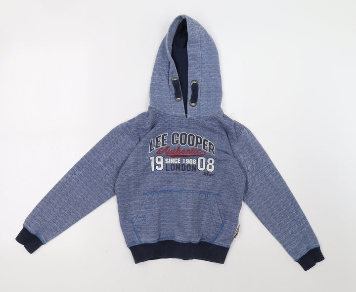 Lee Cooper Boys Blue Pullover Hoodie Size 7-8 Years