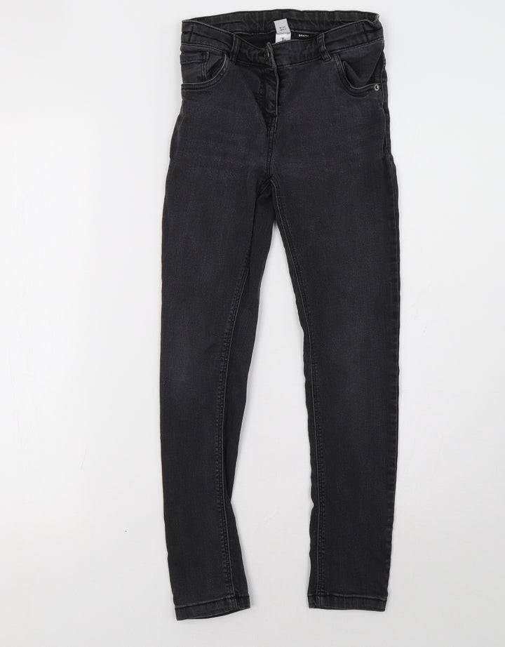 Sainsburys Girls Black Denim Skinny Jeans Size 10 Years