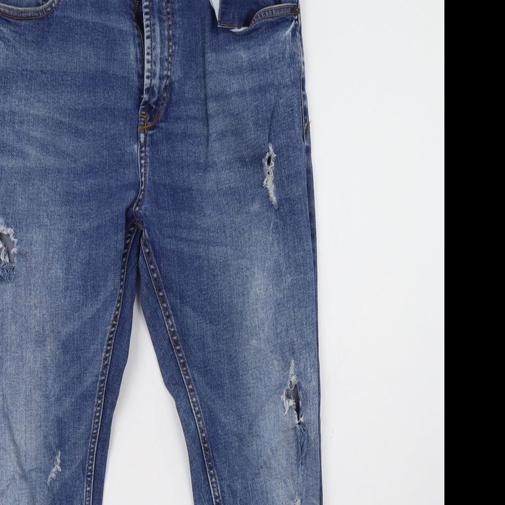 Pull&Bear Womens Blue  Denim Skinny Jeans Size 12 L29 in