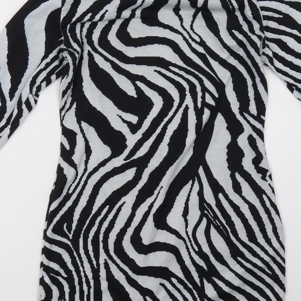 Preworn Womens Grey Animal Print  Bodycon  Size S