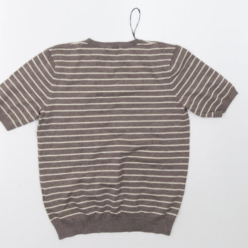 H&M Womens Brown Striped  Pullover Sweatshirt Size S