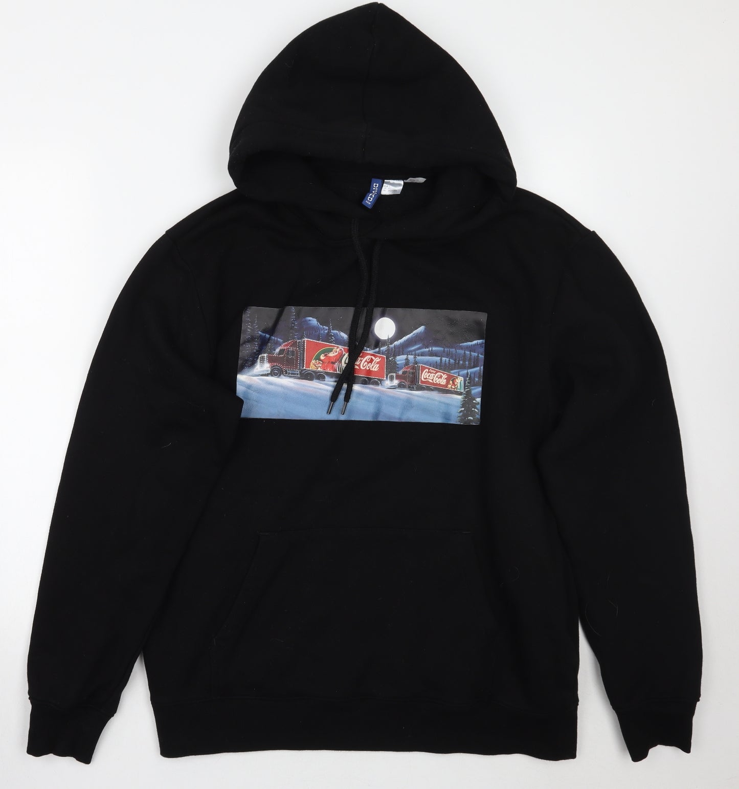 H&M Mens Black   Pullover Hoodie Size L