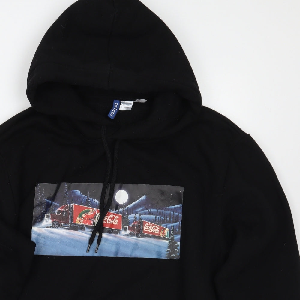 H&M Mens Black   Pullover Hoodie Size L