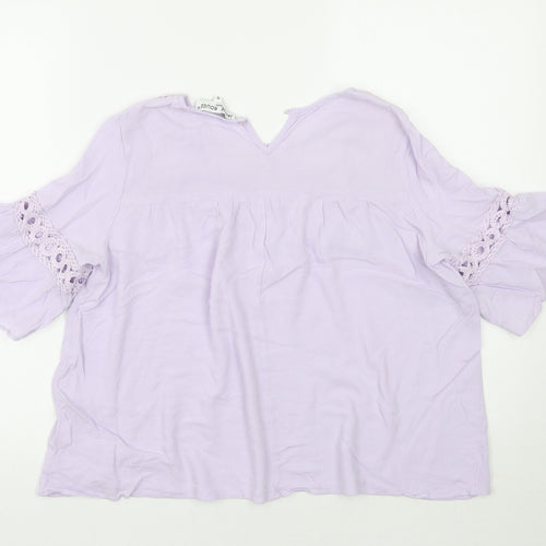 Jaune Rouge Womens Purple   Basic Blouse Size S