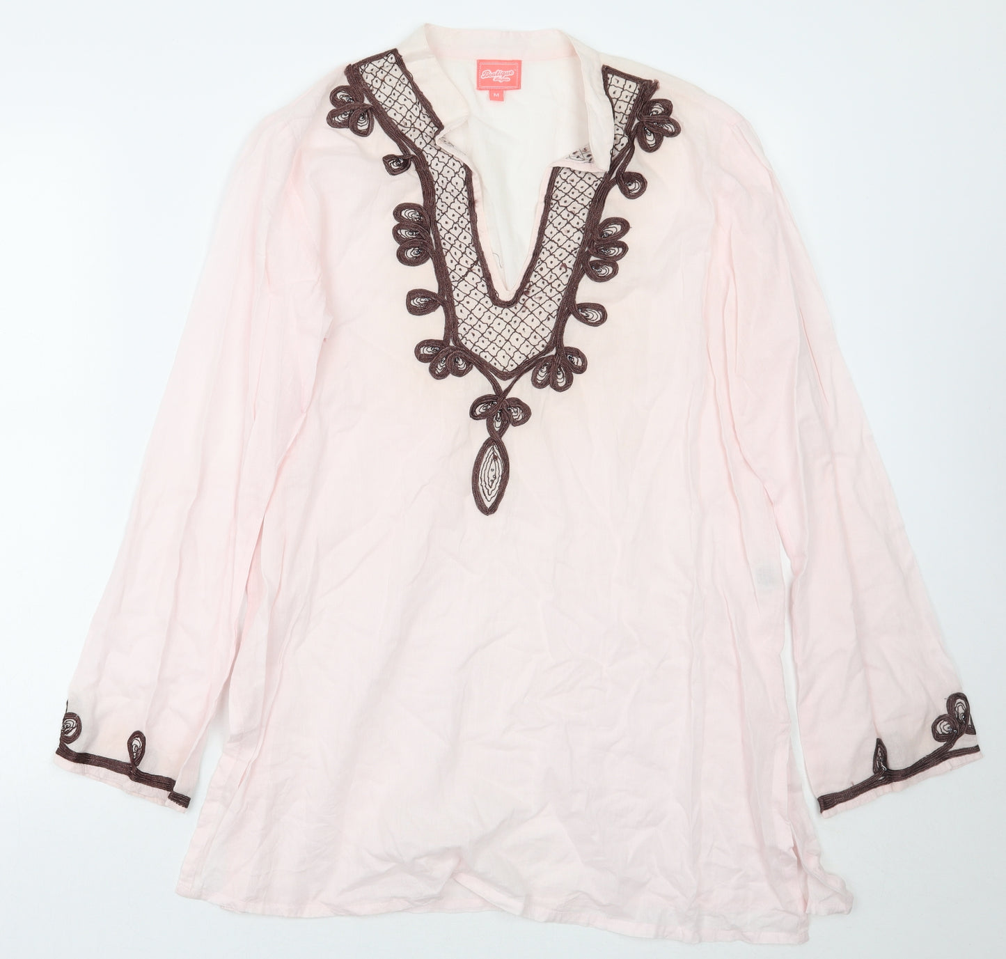 Boutique Womens Pink Geometric  Basic Blouse Size M