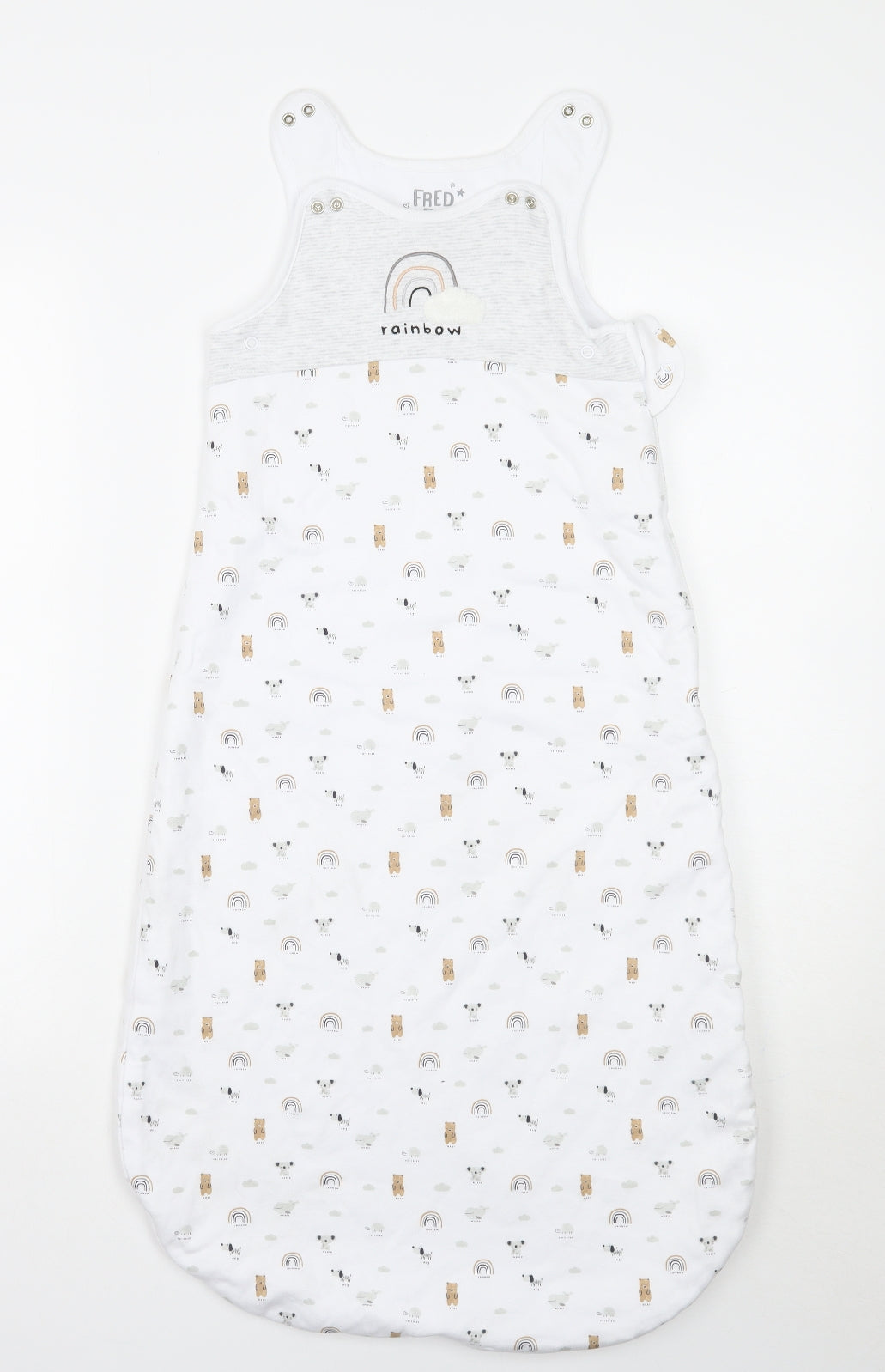 F&F Baby White Geometric  Babygrow One-Piece Size 12-18 Months  - Grow bag