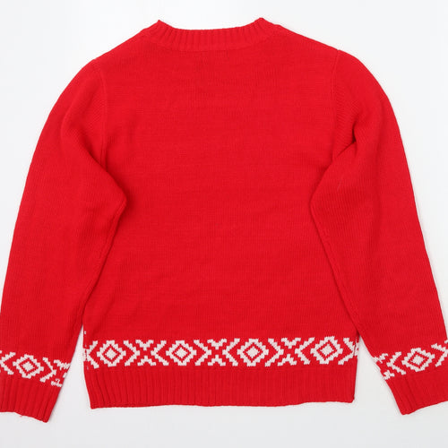 Boohoo Womens Red   Pullover Jumper Size M