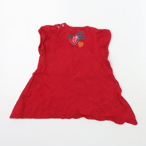 Marks and Spencer Girls Red   Basic T-Shirt Size 12 Months