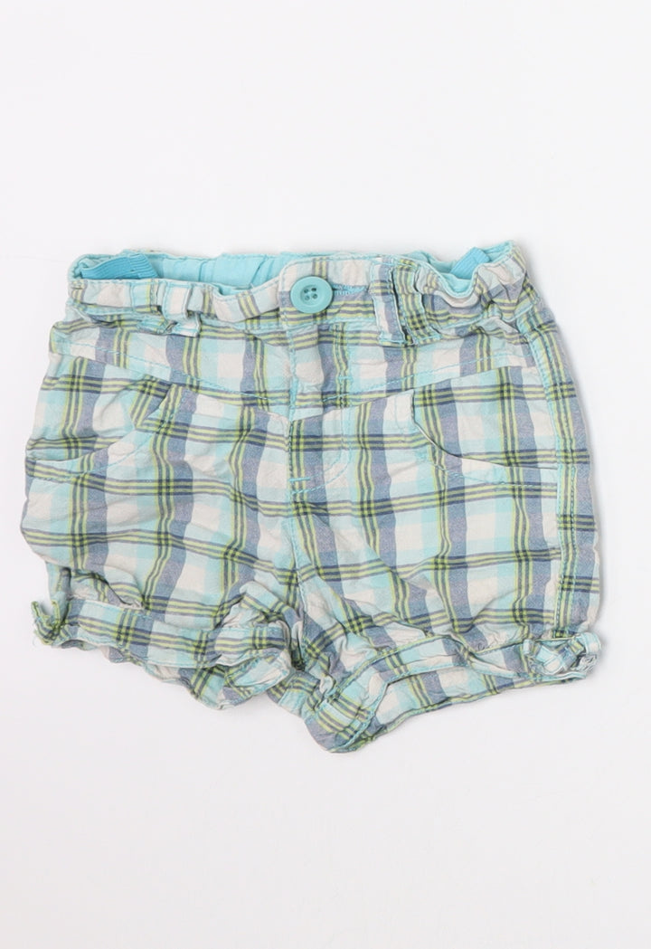 Cherokee Boys Blue Check  Cropped Trousers Size 12-18 Months