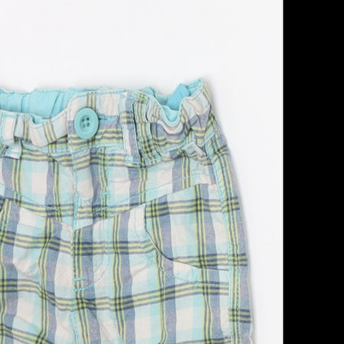 Cherokee Boys Blue Check  Cropped Trousers Size 12-18 Months