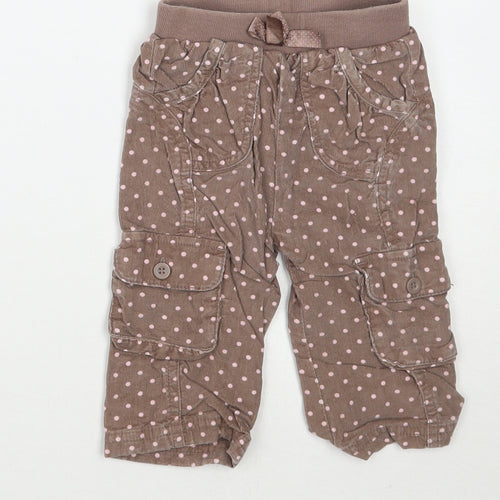 George Girls Black Polka Dot  Cargo Trousers Size 6-9 Months