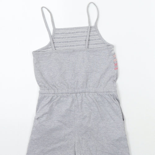 Nutmeg Girls Grey Geometric  Playsuit One-Piece Size 6-7 Years
