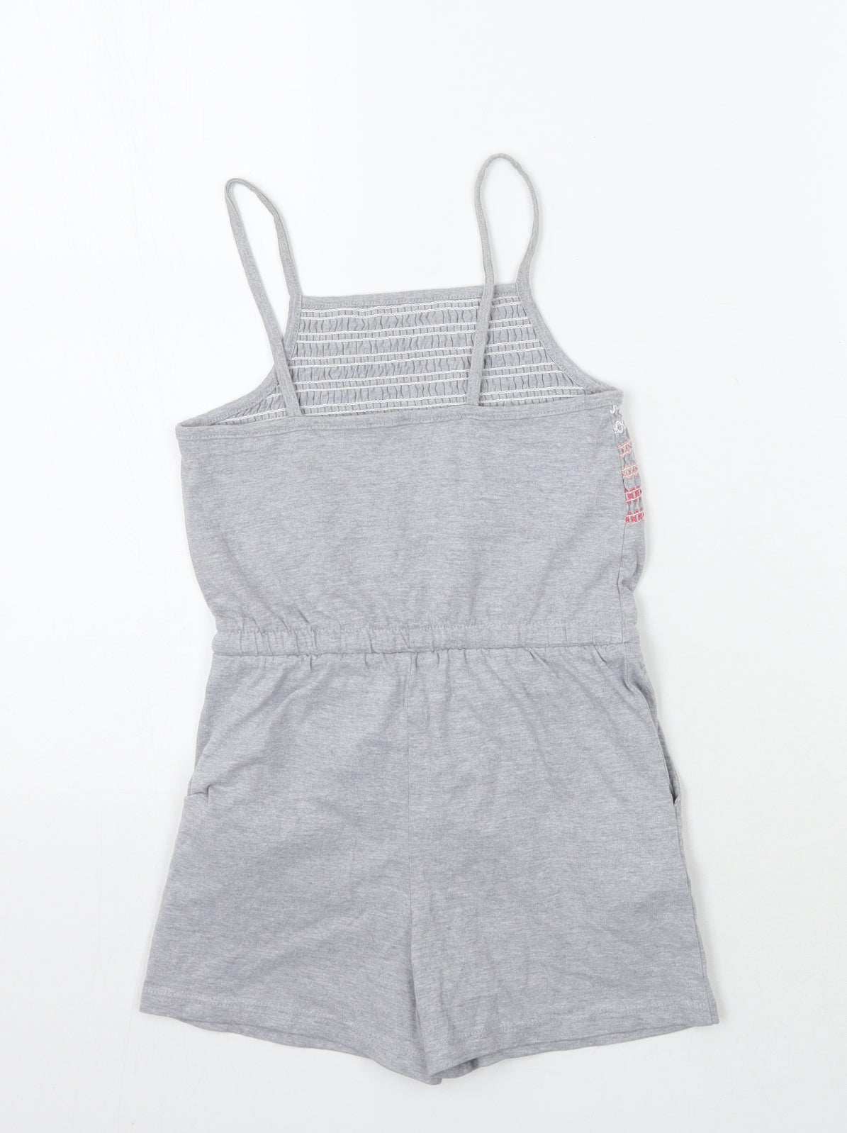Nutmeg Girls Grey Geometric  Playsuit One-Piece Size 6-7 Years
