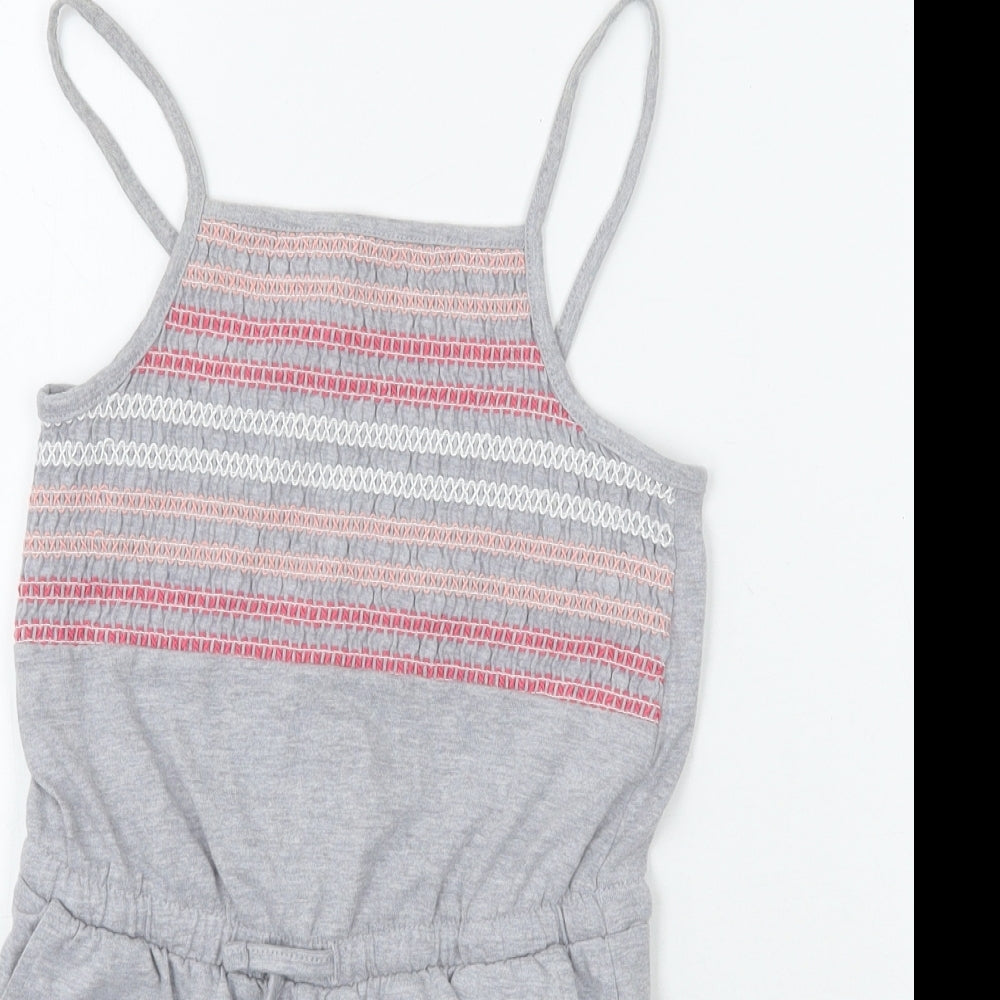 Nutmeg Girls Grey Geometric  Playsuit One-Piece Size 6-7 Years
