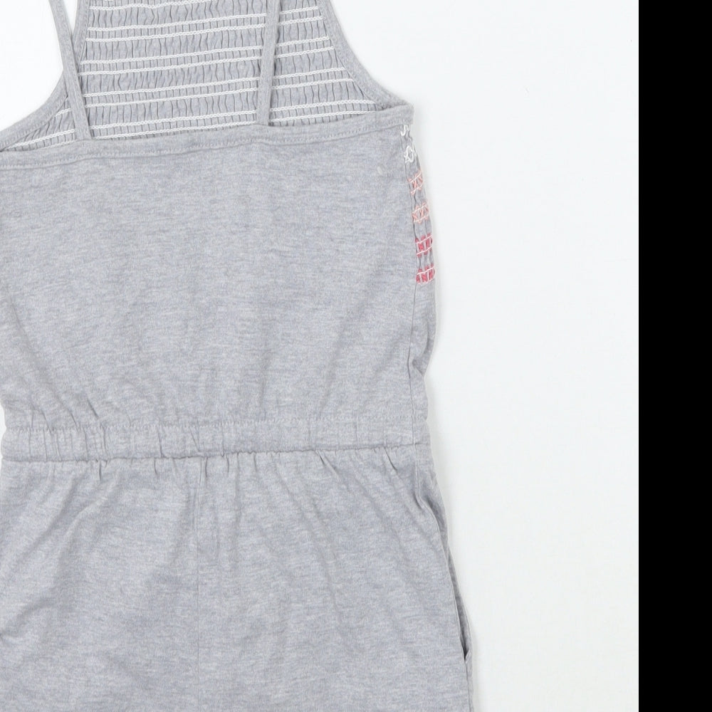 Nutmeg Girls Grey Geometric  Playsuit One-Piece Size 6-7 Years