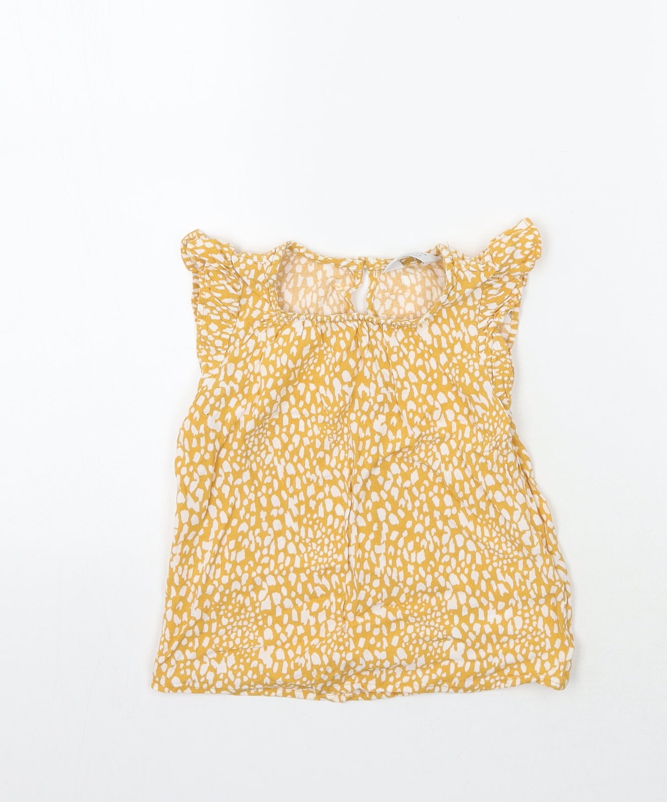 Primark Girls Yellow Animal Print  Basic Tank Size 6-7 Years