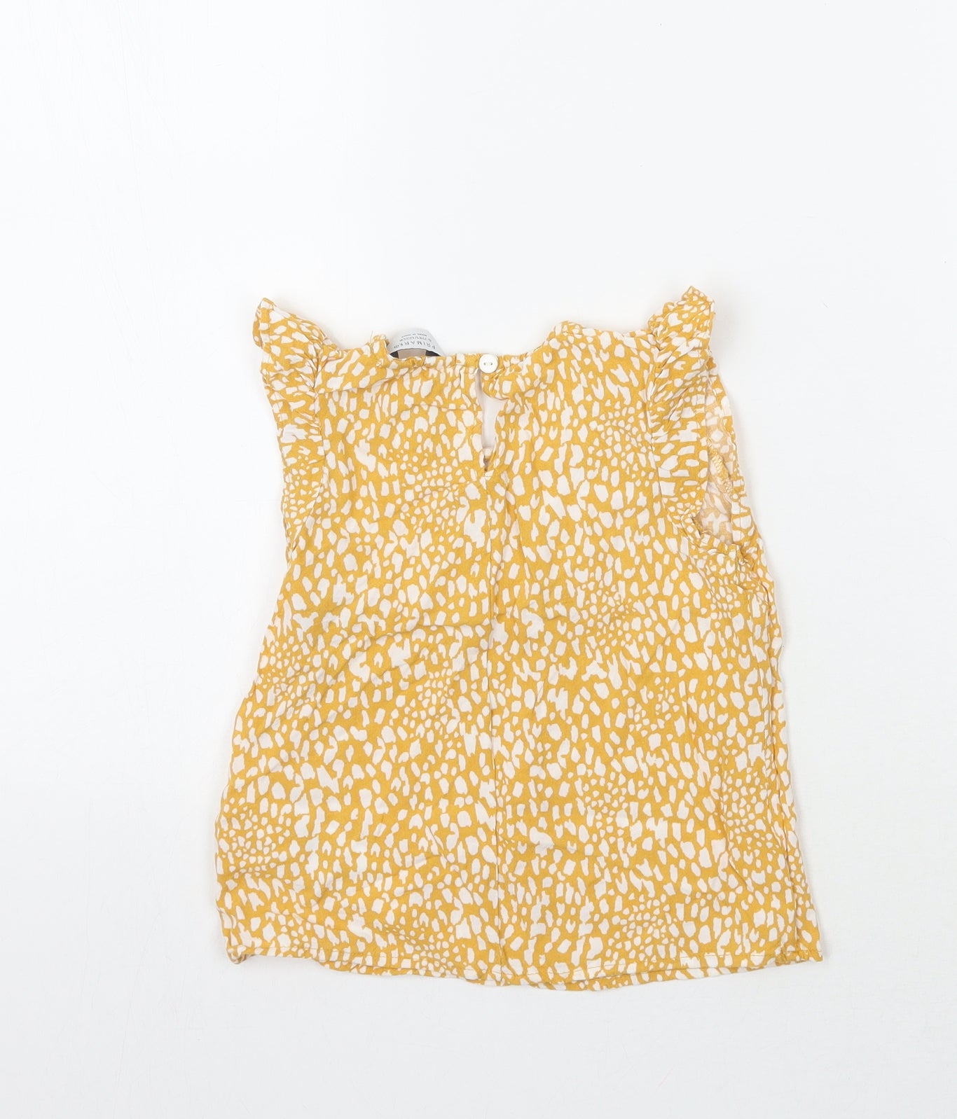 Primark Girls Yellow Animal Print  Basic Tank Size 6-7 Years