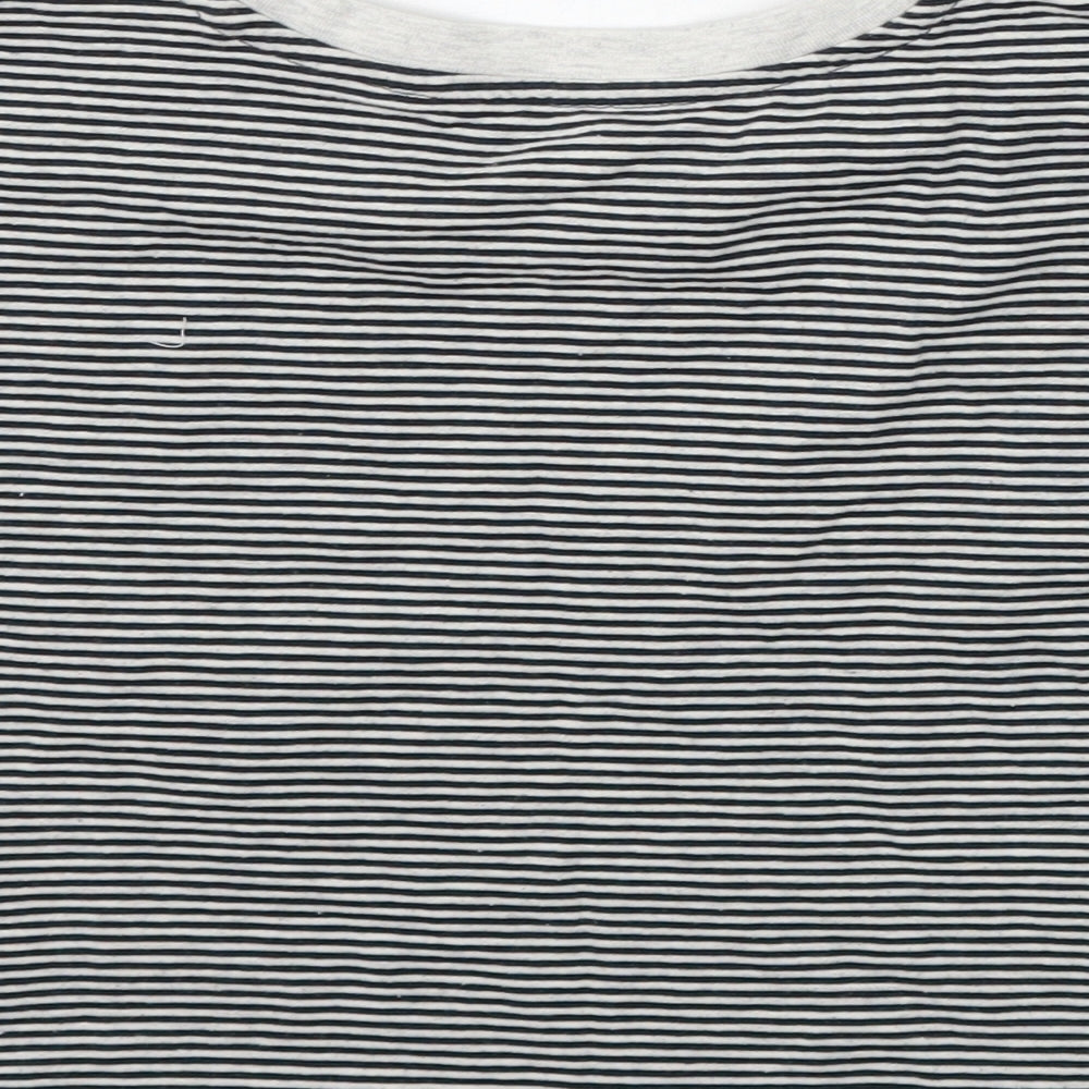 TU Girls Black Striped  Basic T-Shirt Size 6 Years