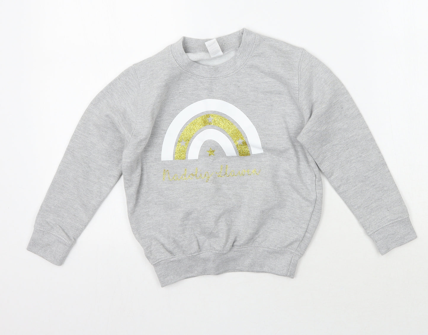 Awdis Girls Grey   Pullover Jumper Size 5-6 Years