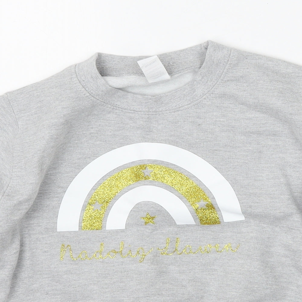 Awdis Girls Grey   Pullover Jumper Size 5-6 Years