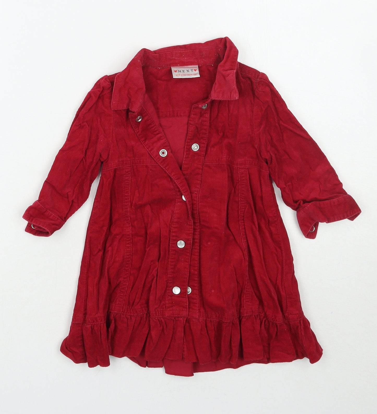 NEXT Girls Red   Shirt Dress  Size 6-9 Months
